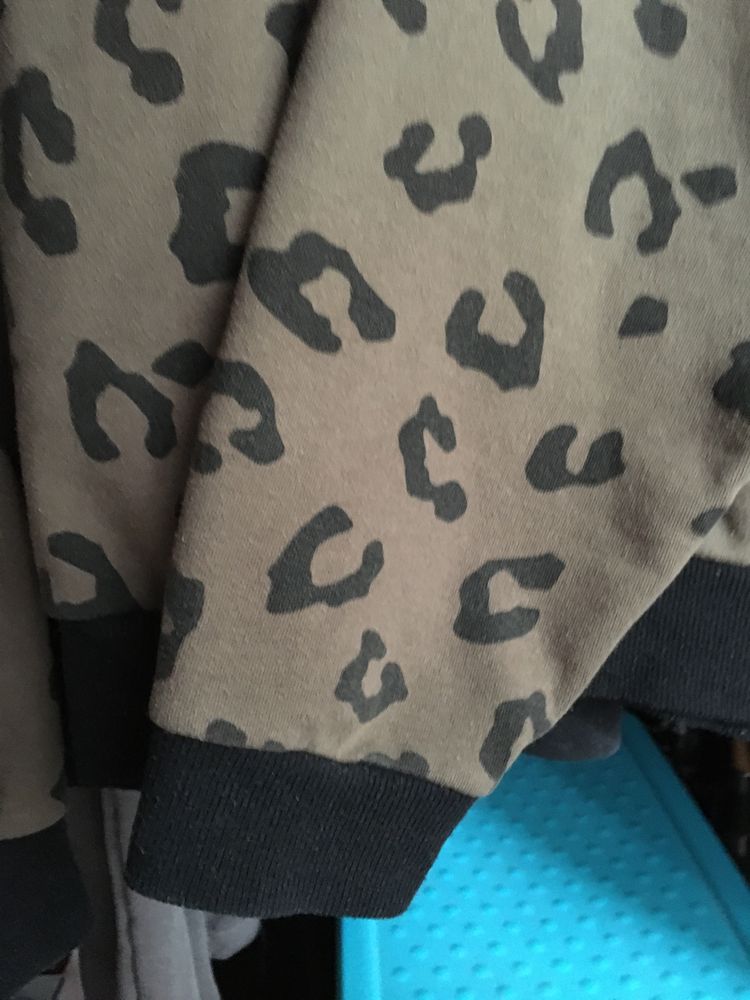 Bluza oversize hoodie YourTurn khaki animal print XL