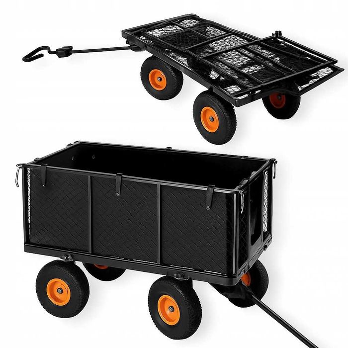 wózek ogrodowy transportowy przyczepka duży 220l 350kg burty+gratis