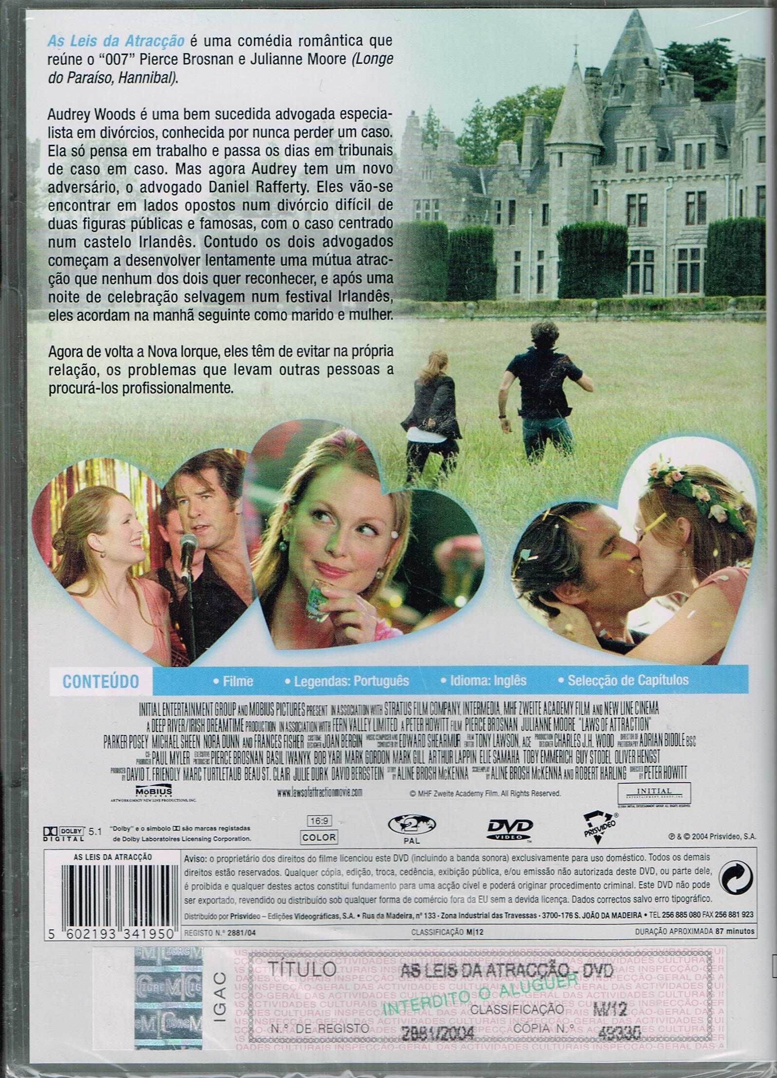 Filme em DVD: As Leis da Atracção "Laws of Attraction" - NOVO! SELADO!