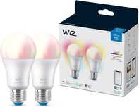 Pack 2 Lâmpadas Inteligentes WiZ Led RGB + Branco – E27, 60W Novo