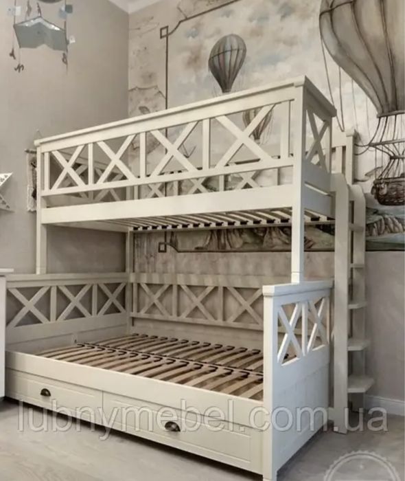 Ліжко двоярусне, двоповерхове, двухъярусная деревянная кровать Тонни