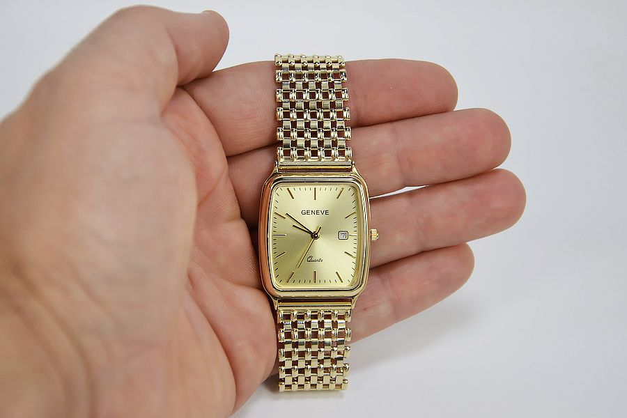 Złoty zegarek z bransoletą męski 14k włoski Geneve mw002y&wb004y B