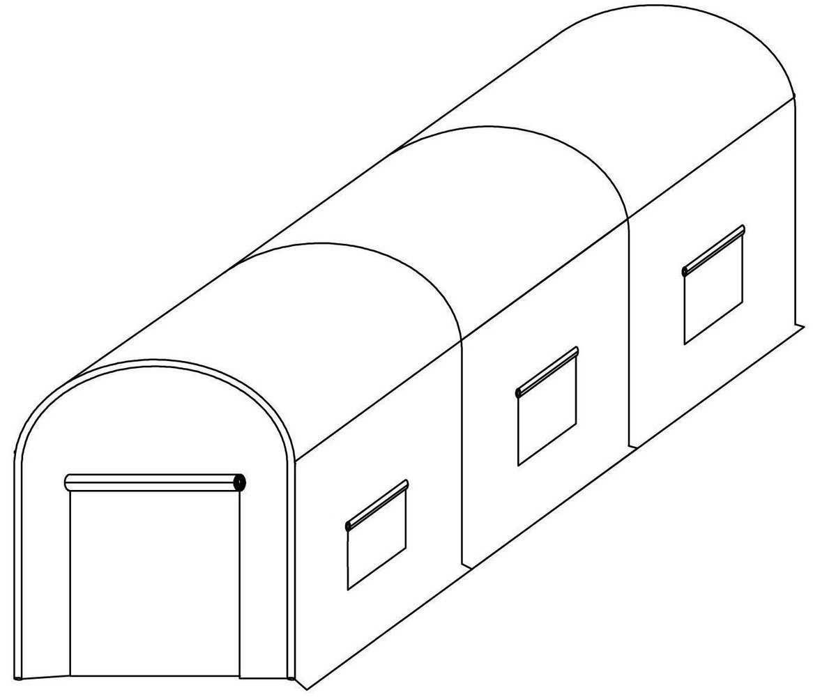 Tunel Foliowy ZIELONY z oknami - 10m2