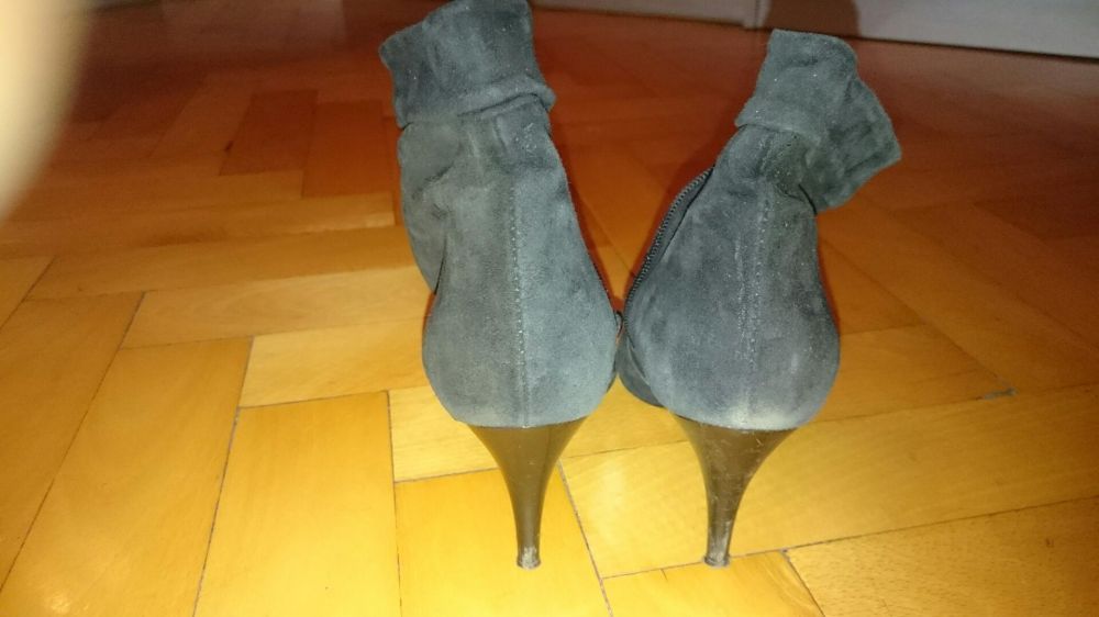 Buty botki czółenka szpilka wiosna/jesień skórzane zamszowe r. 37