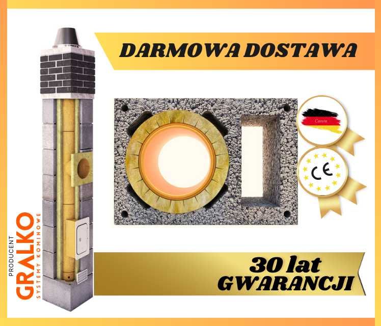 Komin systemowy 8m KW system kominowy ceramiczny 8 m, 30 lat GWARANCJI