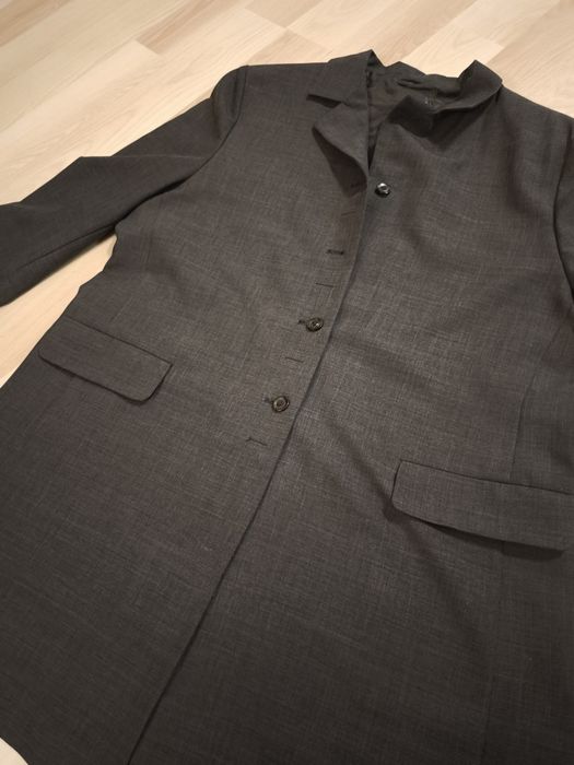 Dłuższy żakiet grafitowy 48