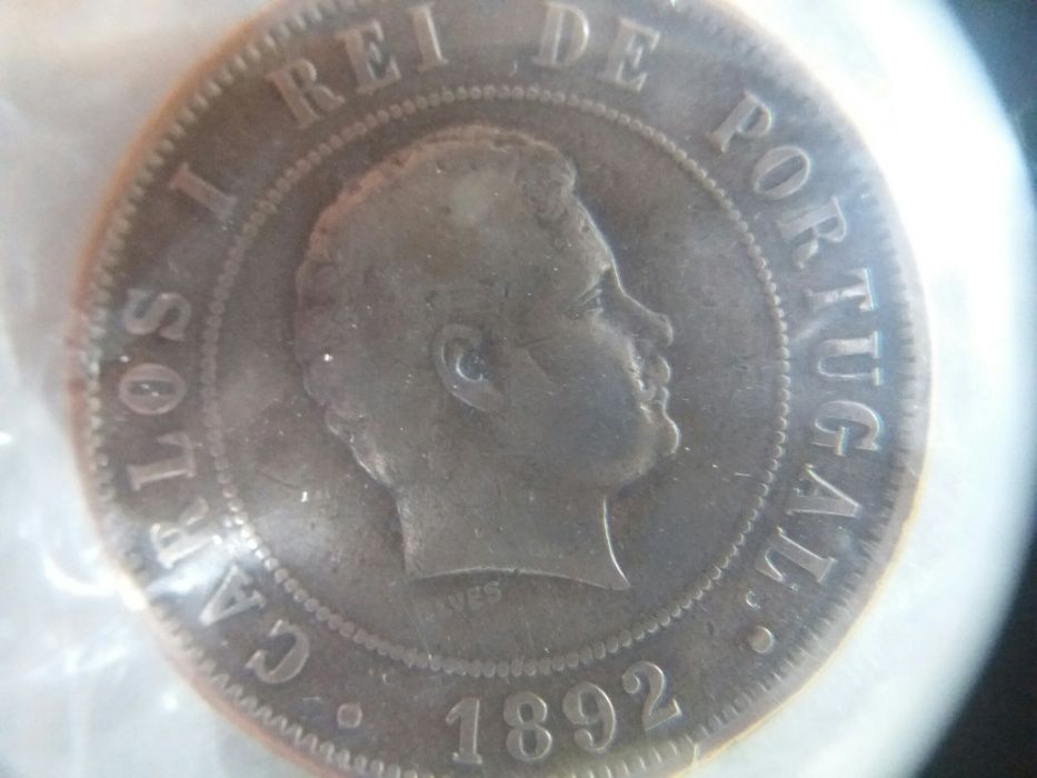 Lote de 4 moedas de 20, 10 e 5 Reis (D. Carlos I)