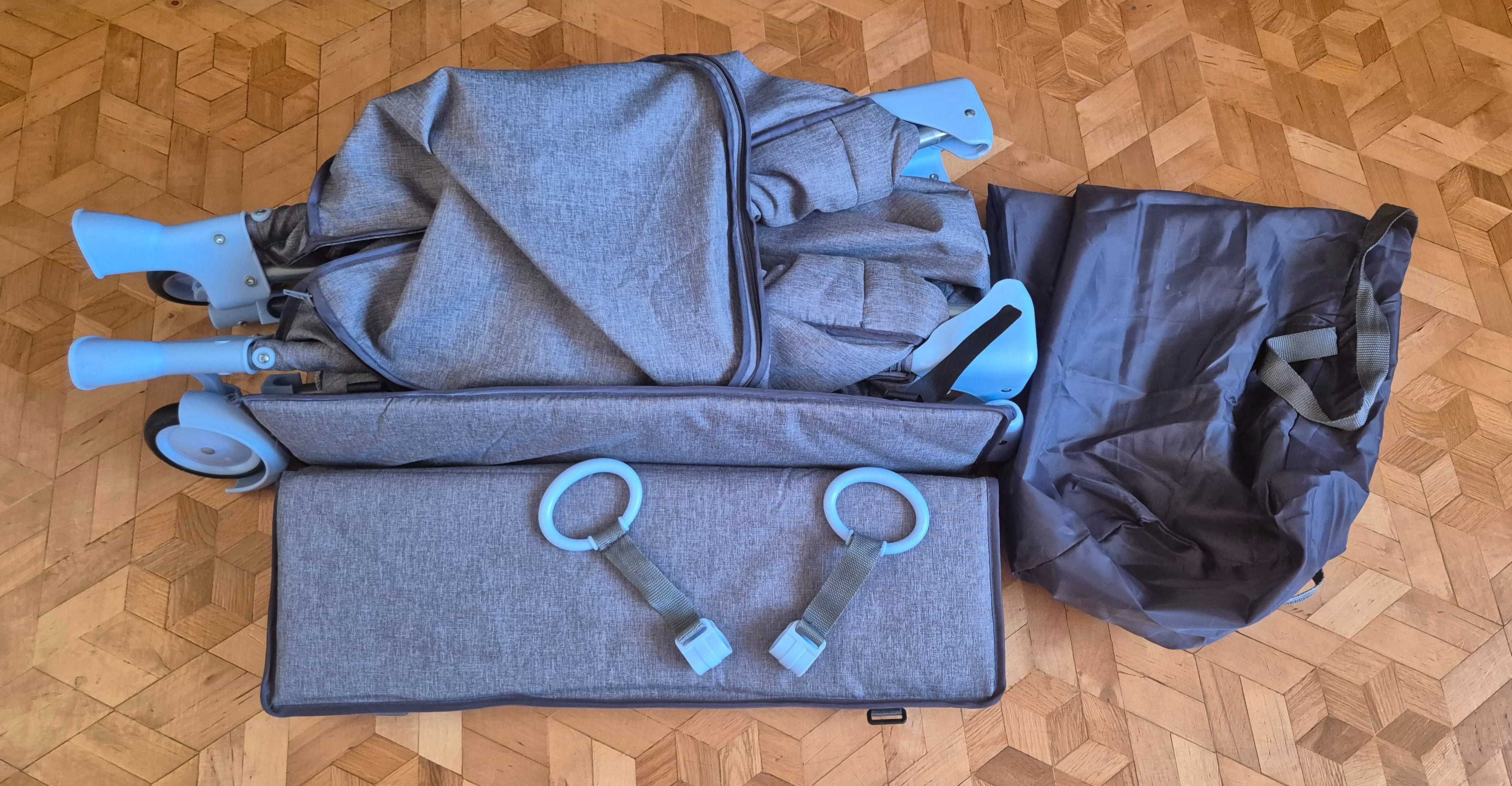 Łóżeczko turystyczne kinderkraft + materac piankowy + 2 prześcieradła