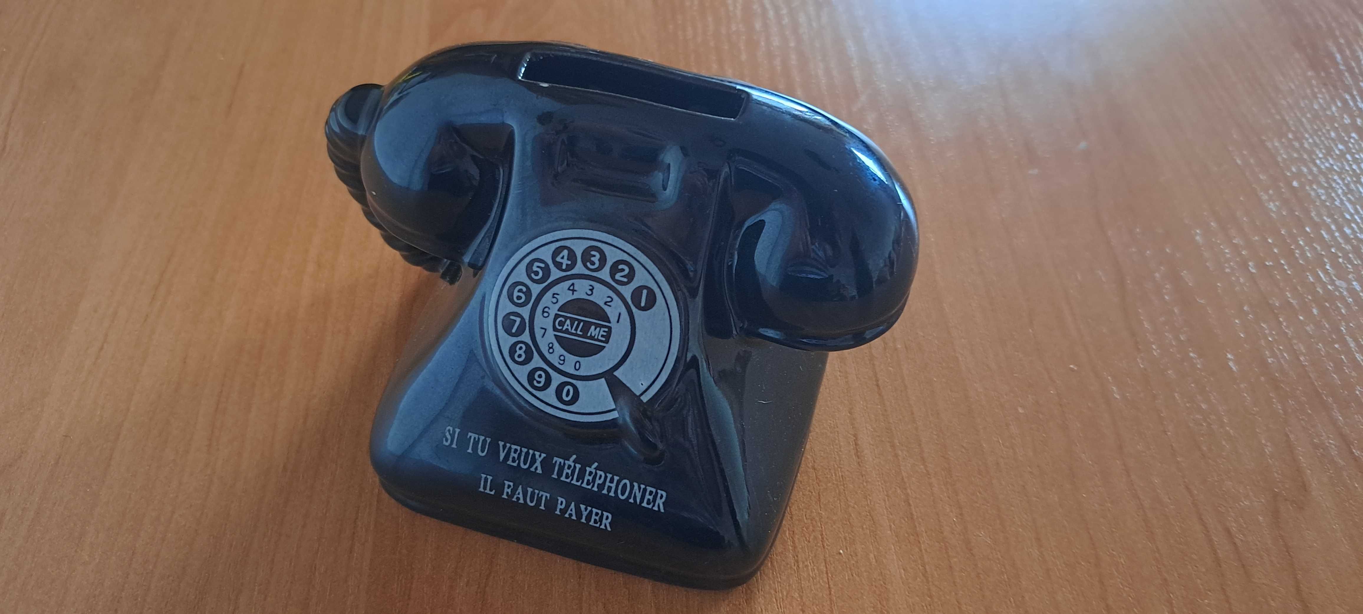 ceramiczny telefon czarny - skarbonka