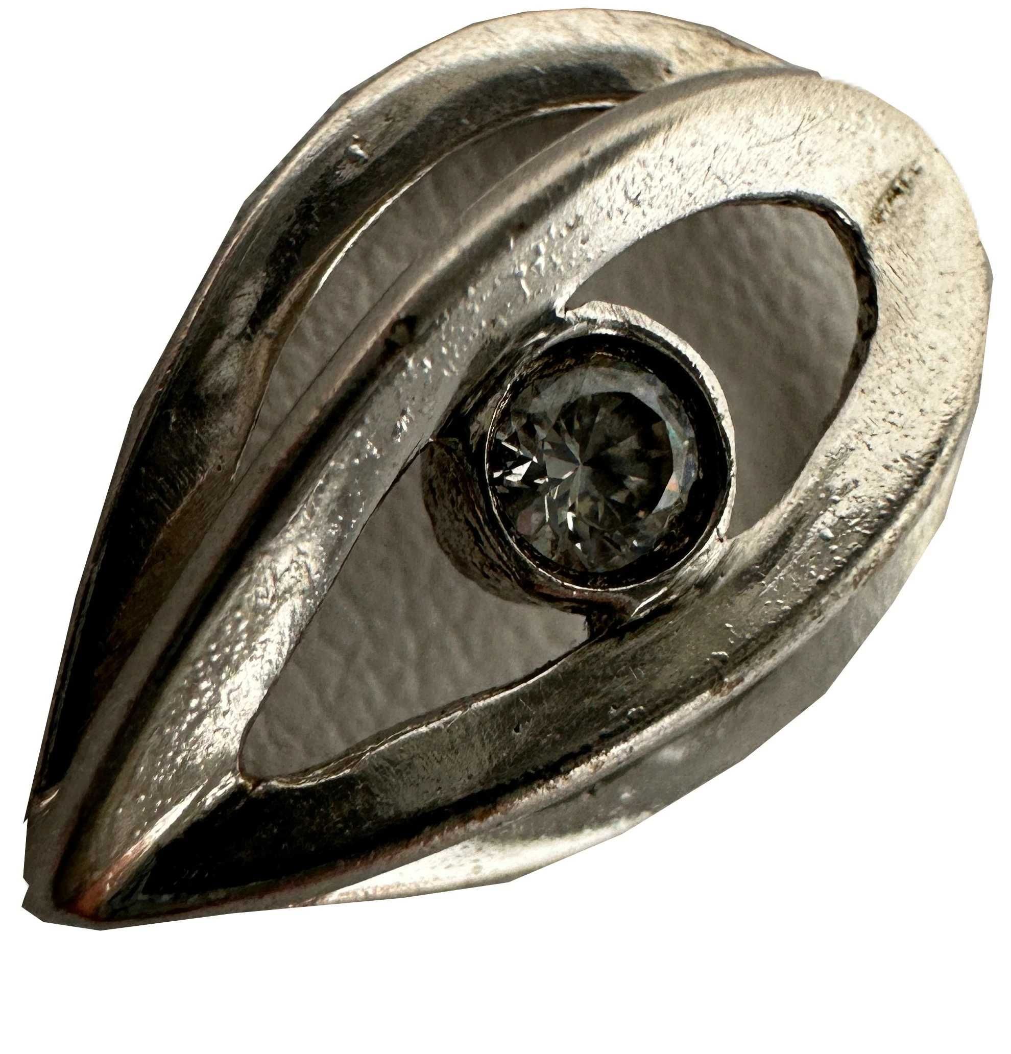 Śliczna srebrna zawieszka migdał z cyrkonią 0,90 G PR 925