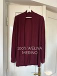 Sweter Repeat kardigan wełniany bordo 100% wełna merino