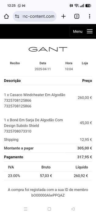 Casaco Gant Castanho