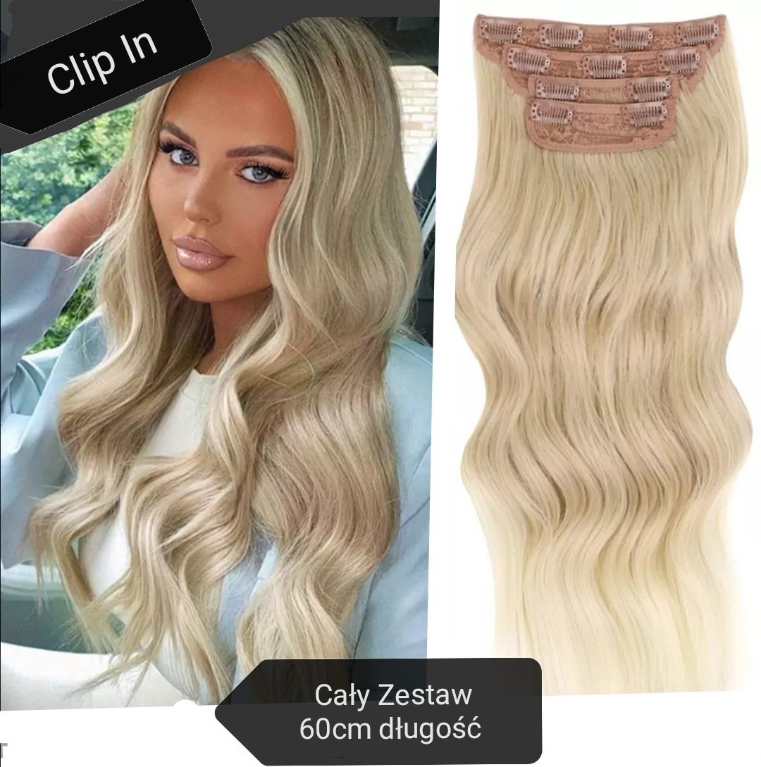 Włosy clip in 60cm cały zestaw szybka  wysyłka