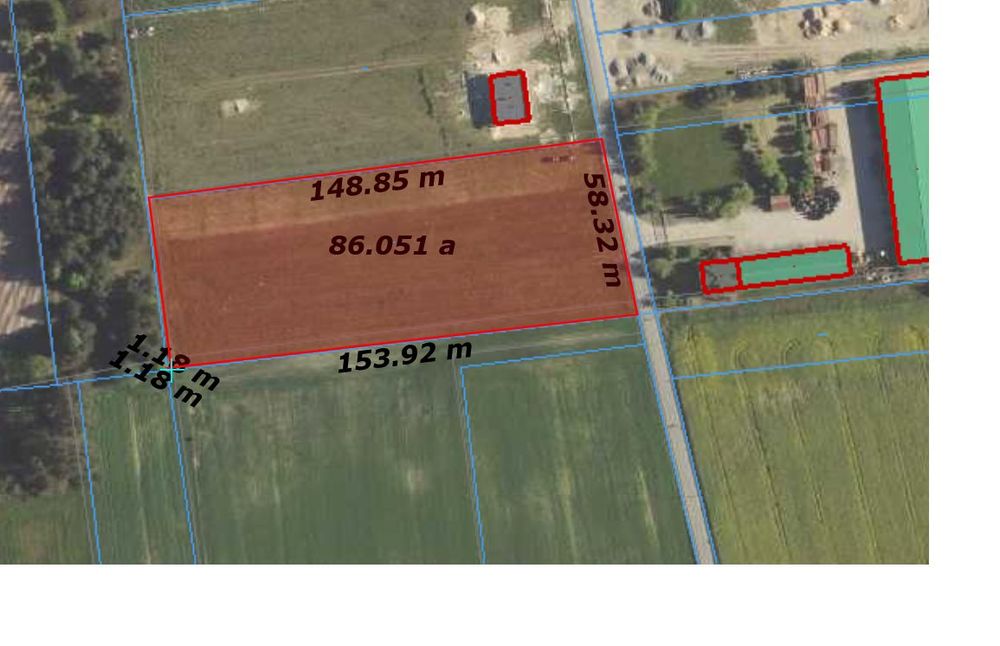 Sprzedam dzialkę przemysłową w Prawiednikach