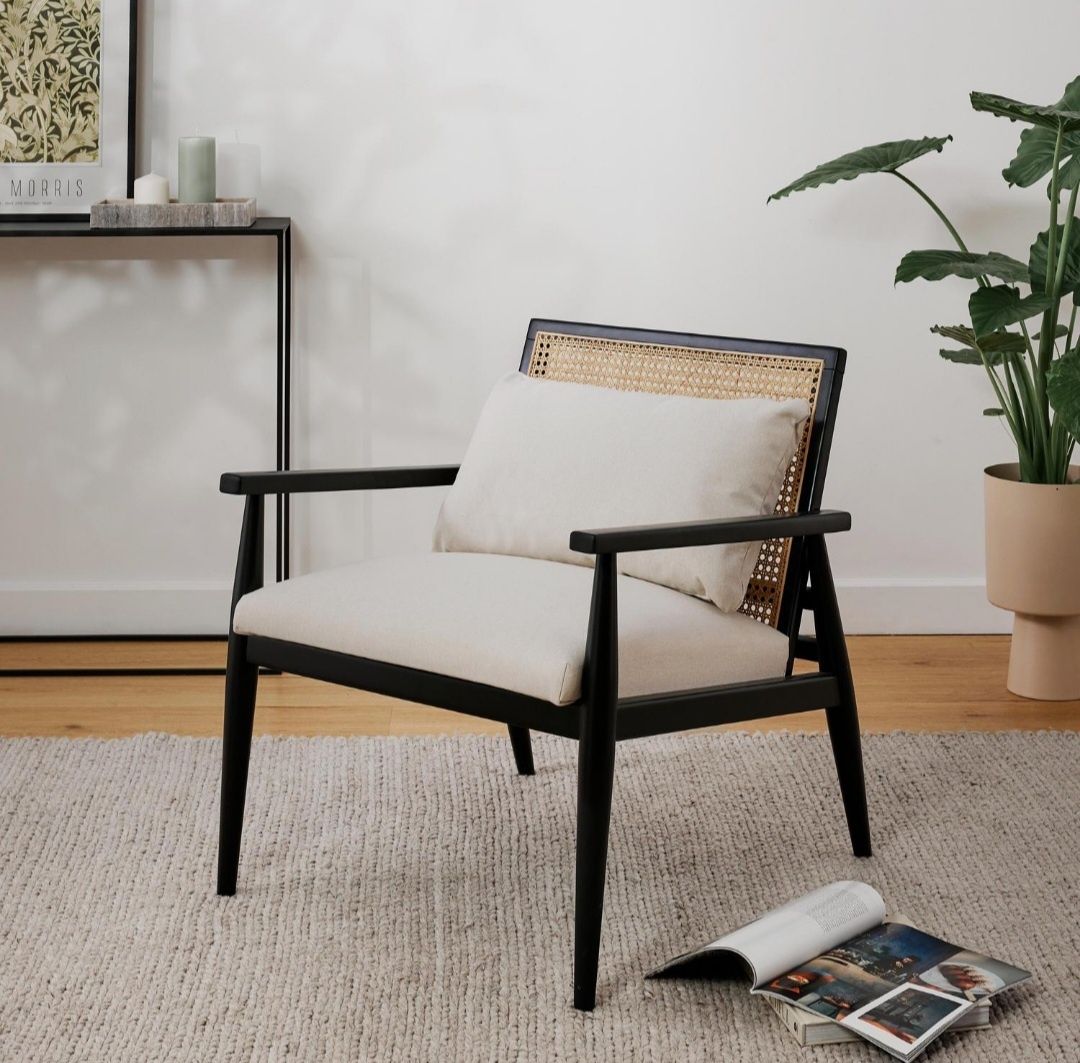 Fotel z litego drewna brzozowego Manuell Westwing Collection