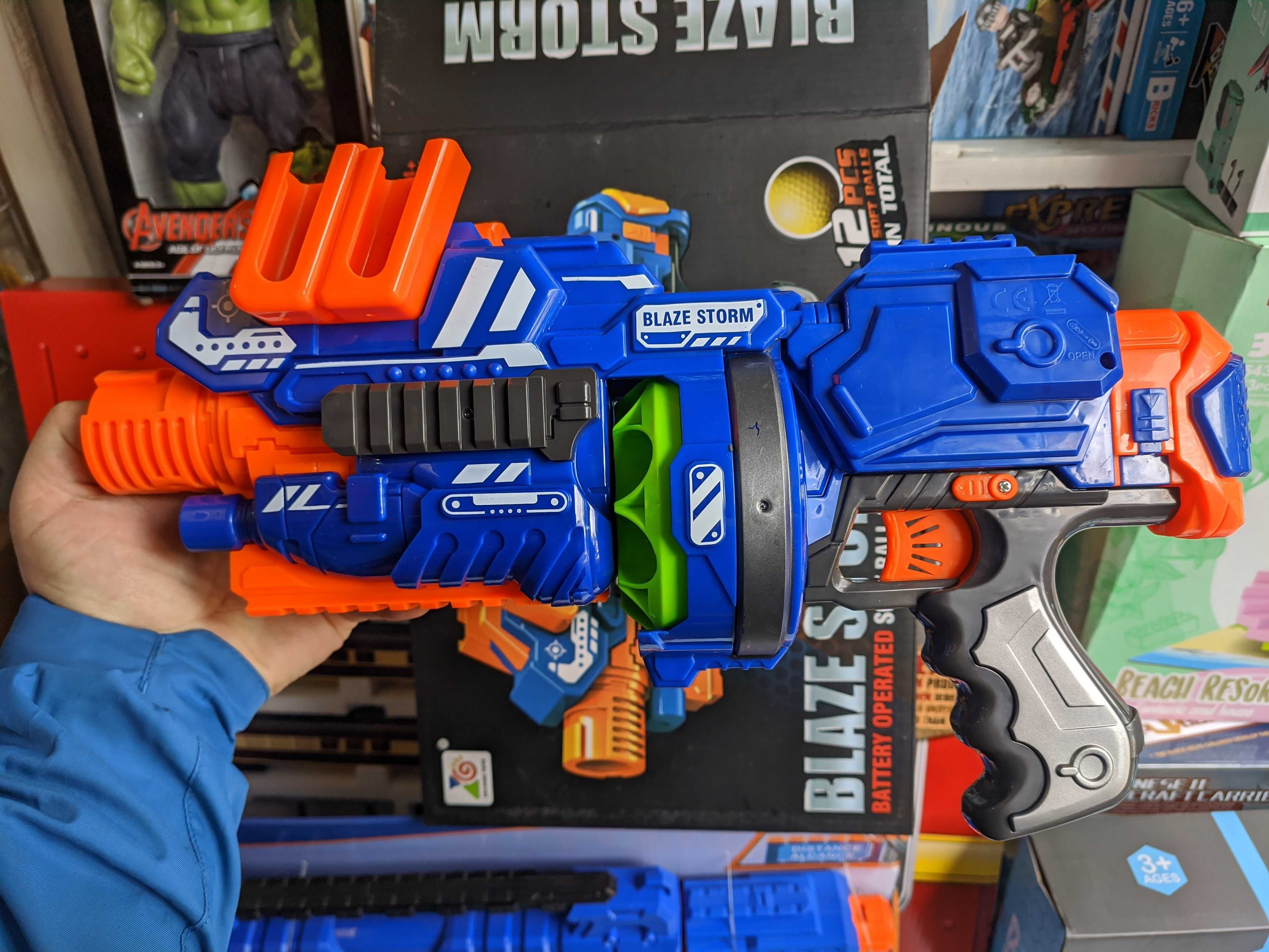 Бластер Nerf blaze storm пулемет автомат с мягкими шариками