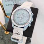 Omega Swatch Uranus SO33L100, jasnoniebieski zegarek