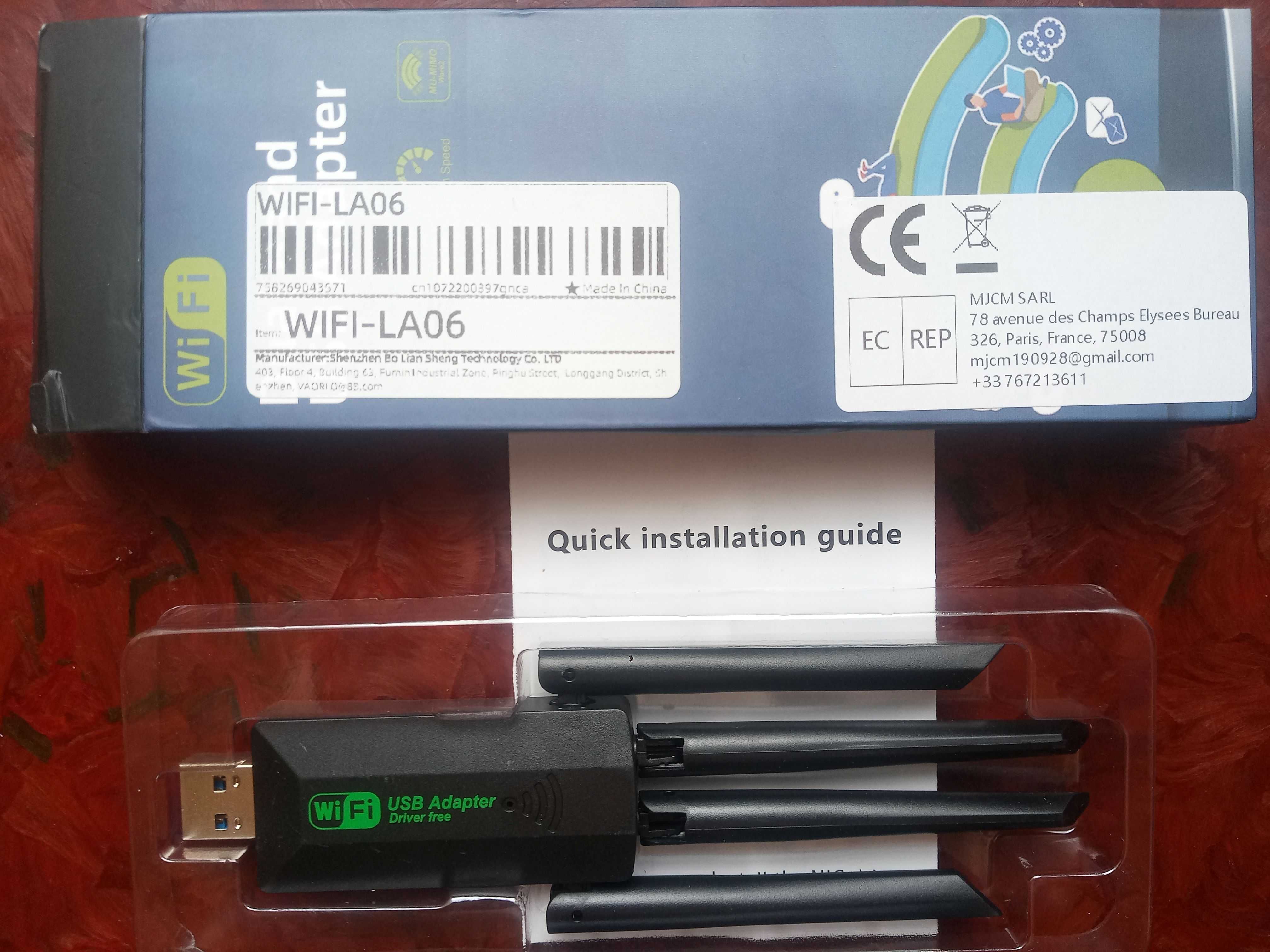 WiFi USB 3.0-адаптер 1200 Мбит/с 2.4G+5Ghz 4 антенны, 802.11AC