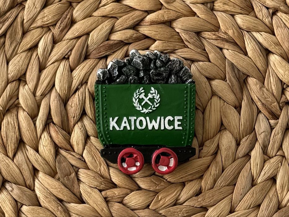 Magnes na lodówkę Katowice wagonik z węglem