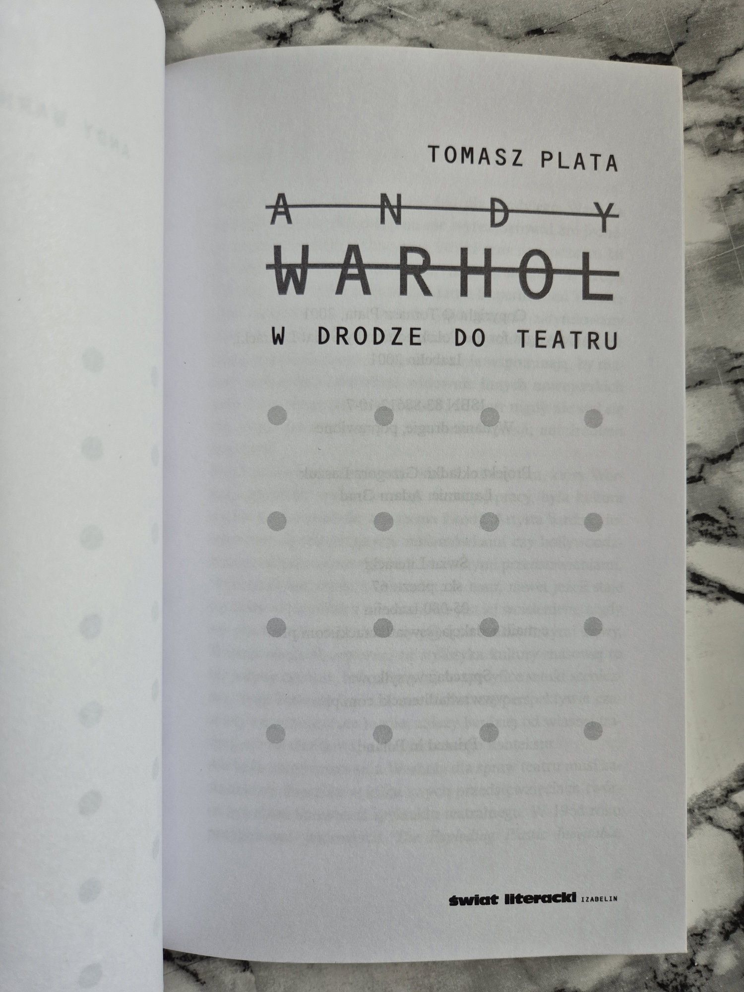 Książka Andy Warhol w drodze do teatru Tomasz Plata