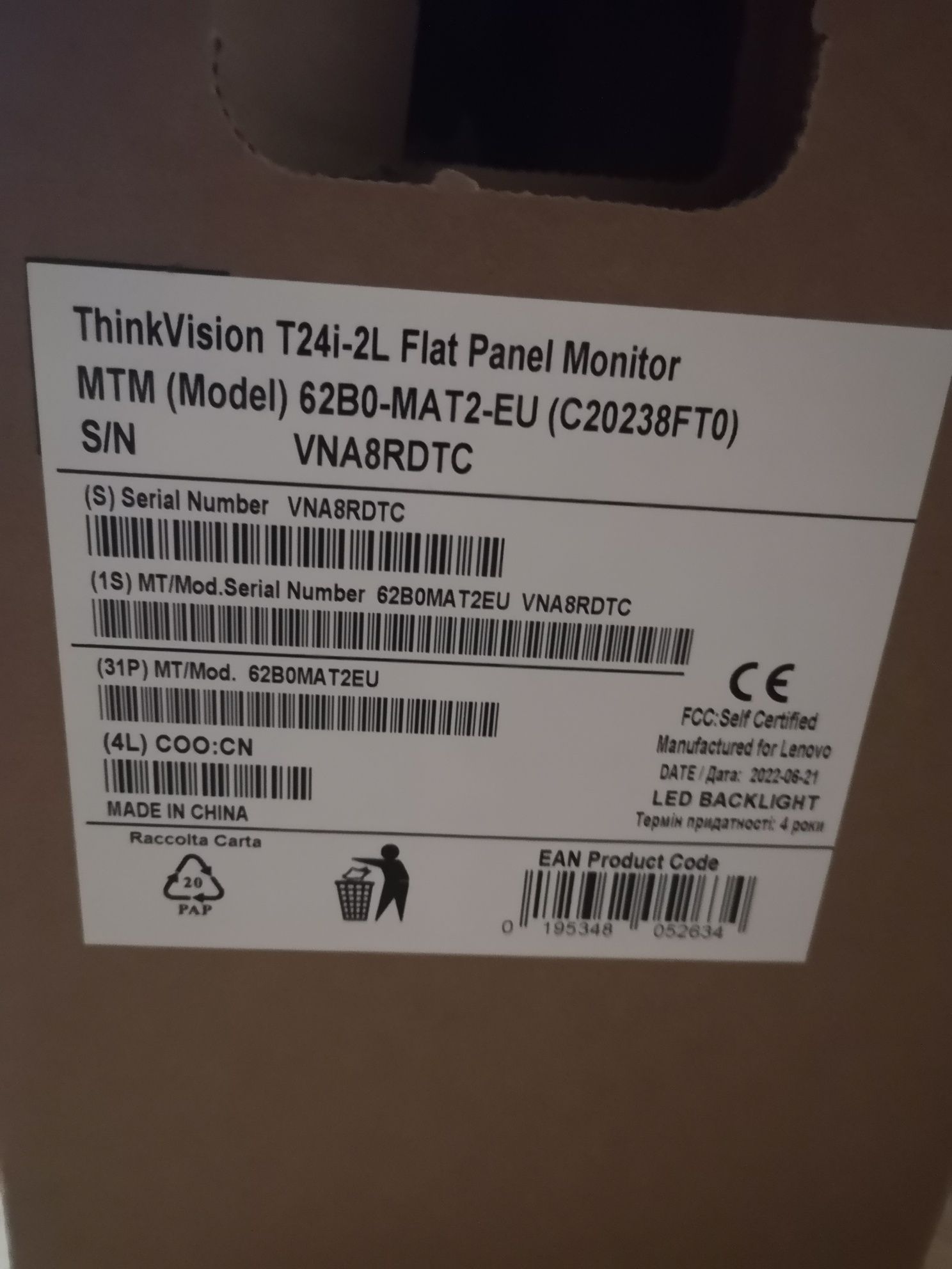 NOWY monitor Lenovo ThinkVision T24i-2L