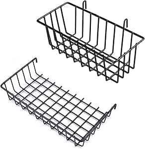 Zestaw 2 koszyków na ścianę z metalu – organizer i dekoracja