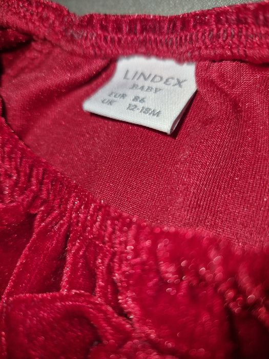 Sukienka dziewczęca świąteczna czerwona r. 86 Lindex 12-18 miesięcy