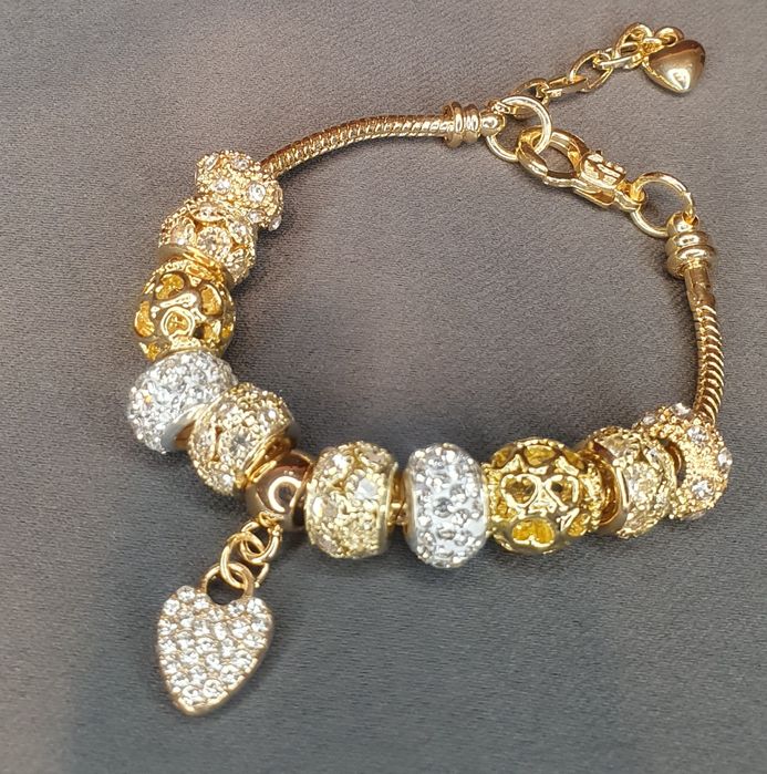 Piękna bransoletka ala Pandora w kolorze zlota