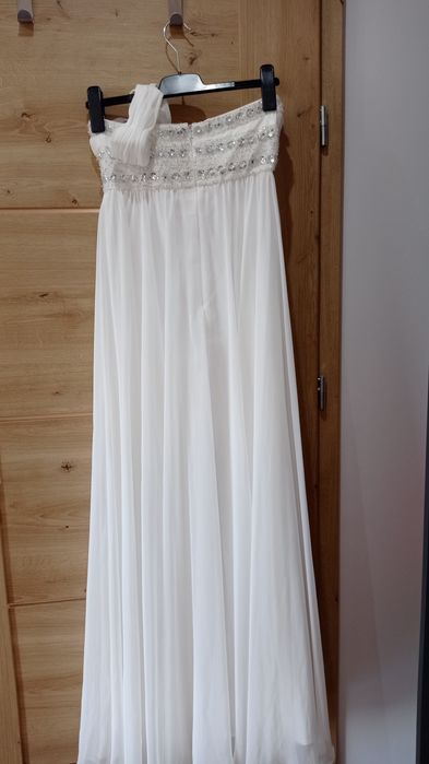 Sukienka ecru długa