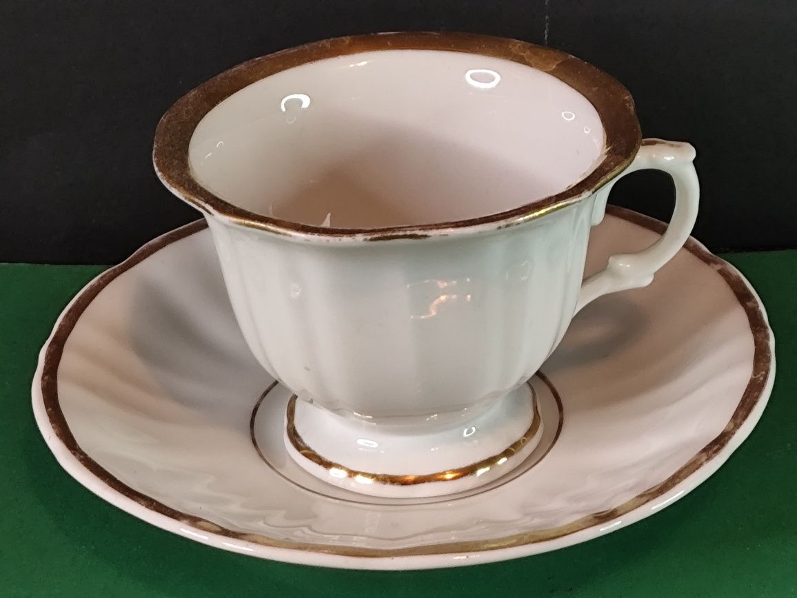 Porcelana Śląska Krister Krzysztof Wałbrzych DUO  kawa  złocenia 22 K