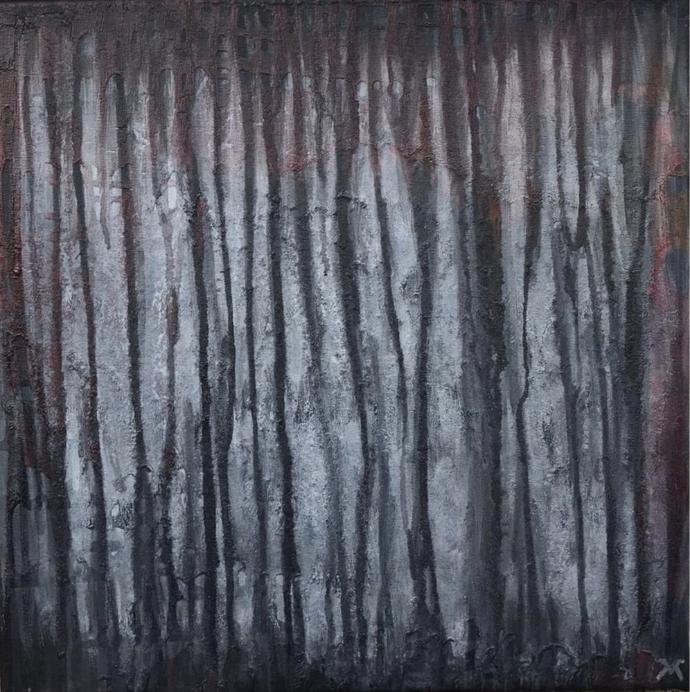 Quadro pintura abstrato “Dark forest” - 50x50 cm