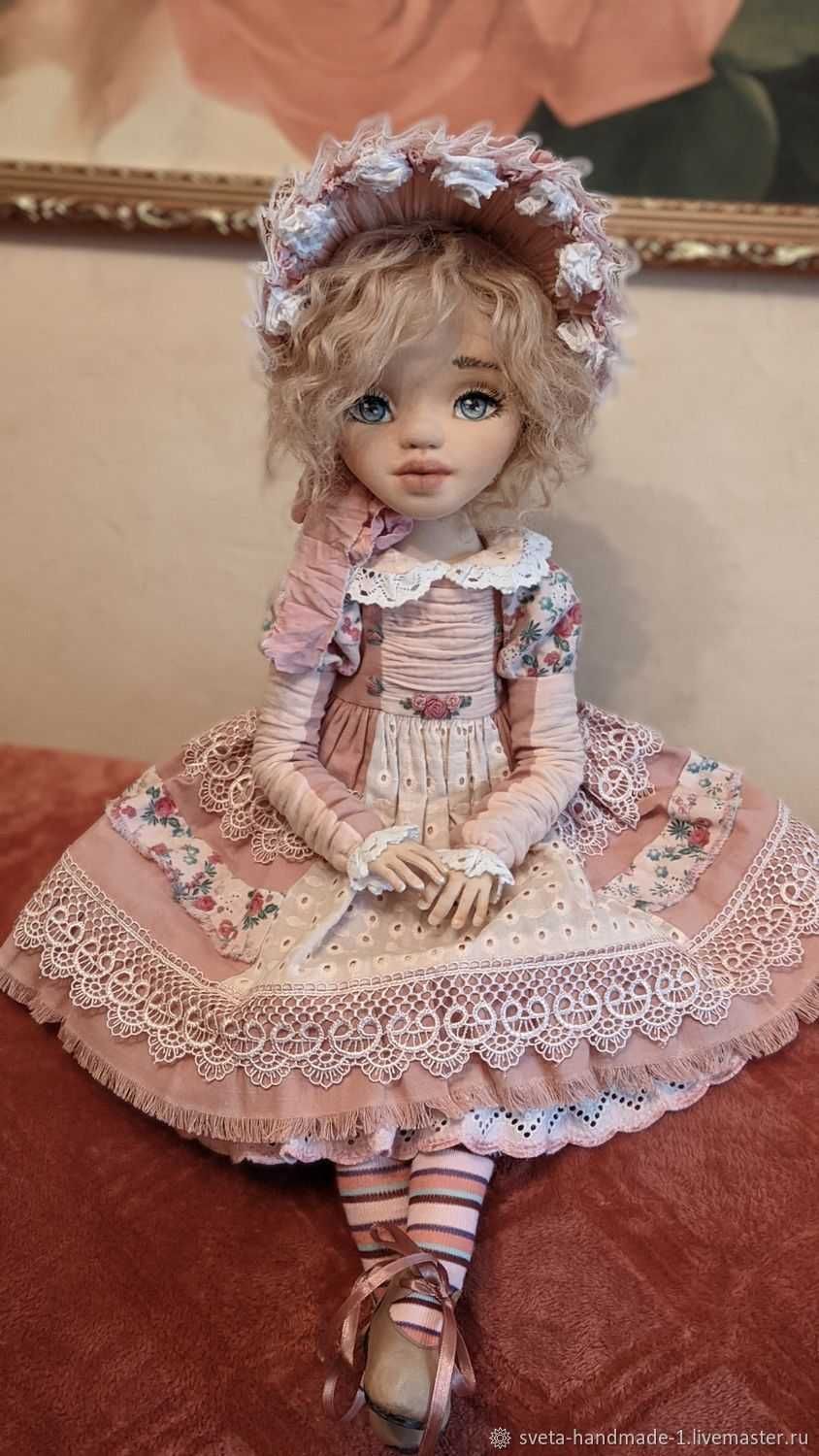 Кукла шарнирная текстильная нежная барышня Лизи