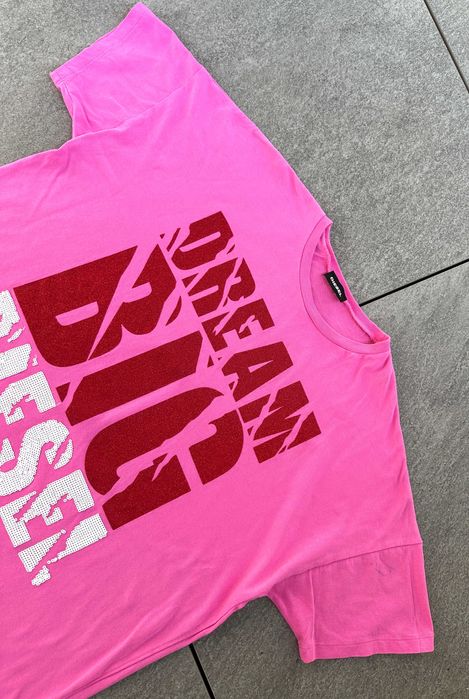 Koszulka DIESEL różowa damska t-shirt r. XL