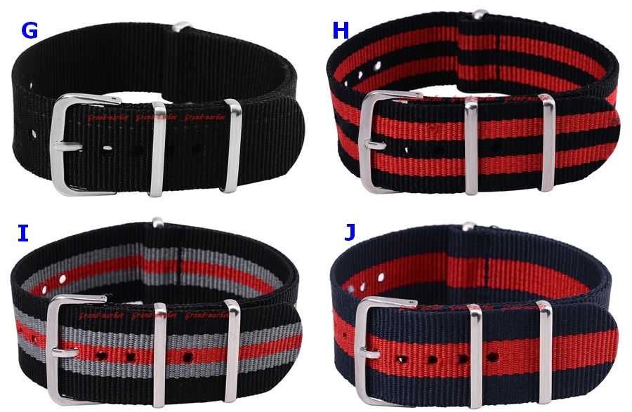 Pasek do zegarka nylonowy NATO 22mm różne kolory okazja nylon strap