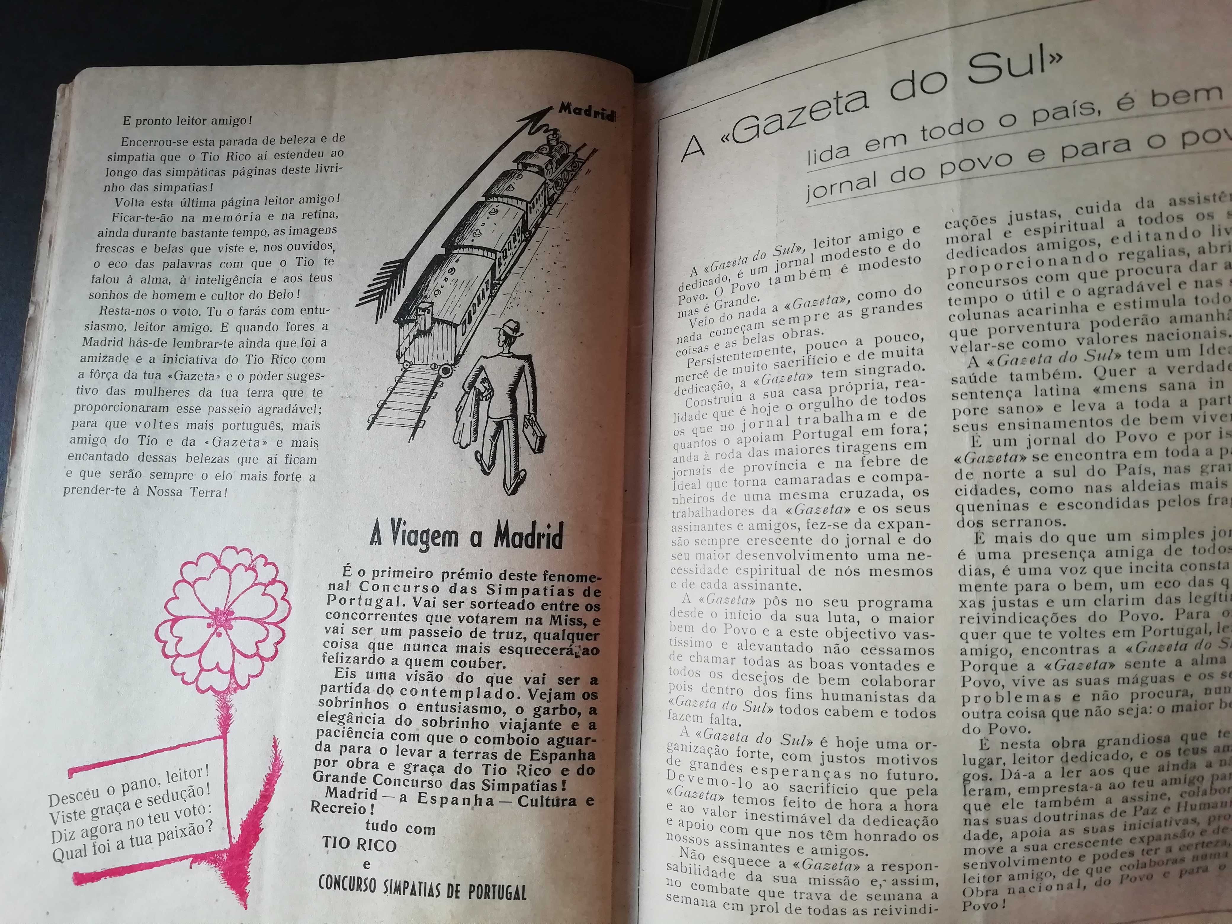 Revista "Simpatias de Portugal" de 1948 - Concurso Tio Rico