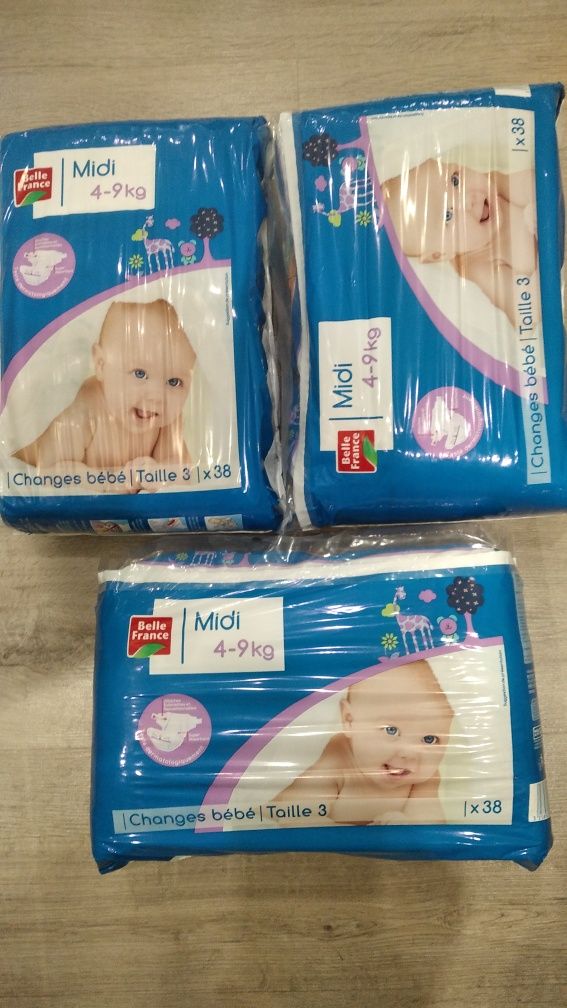 Памперсы розмір 3 підгузки памперси  belle france pampers evy baby