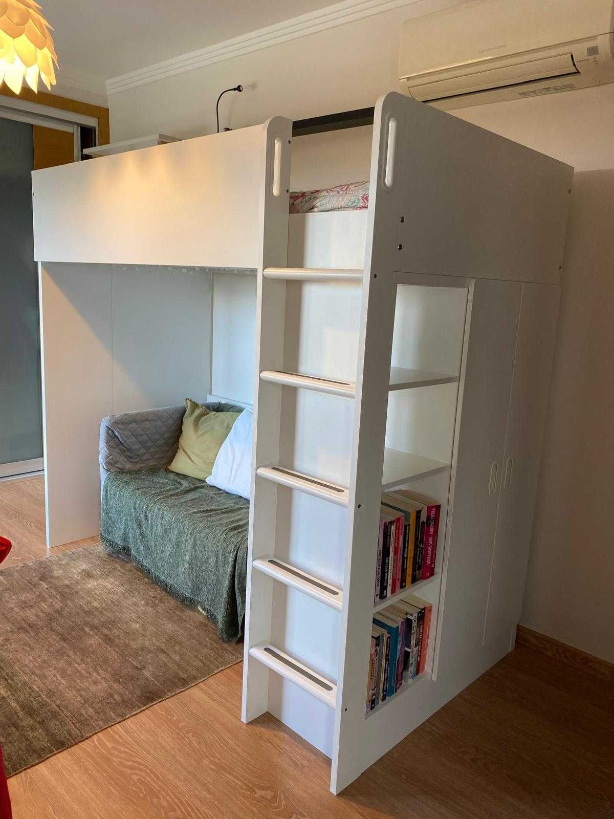 Cama loft IKEA com sofá incluído — ótimo estado!
