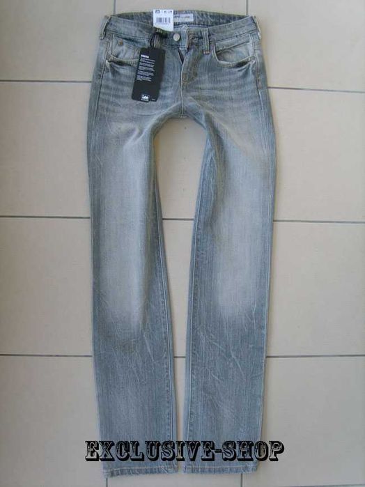 Spodnie damskie szare jeansy Lee Rice W25 L33 pas 66 cm
