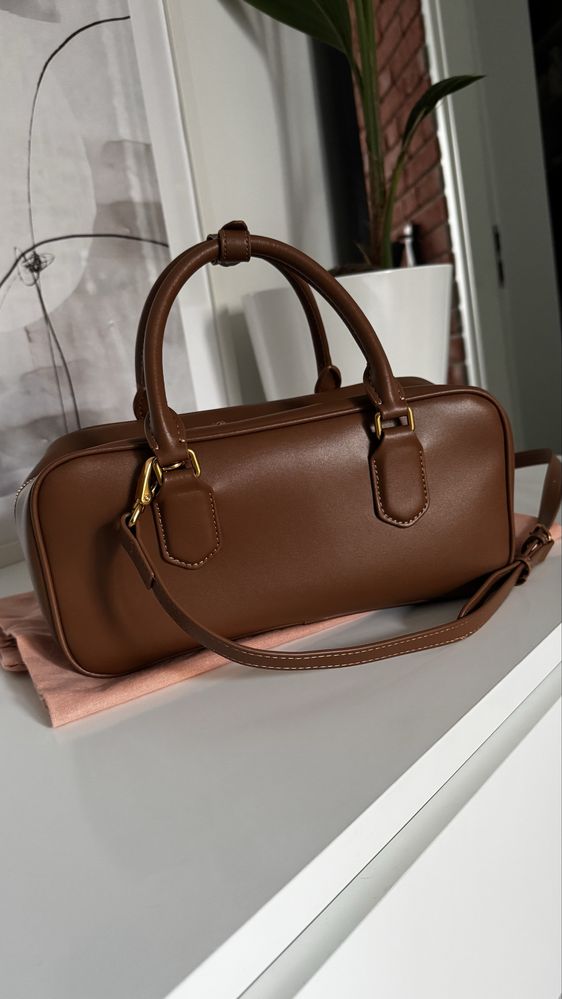 Miu Miu Medium skora naturalna brąz