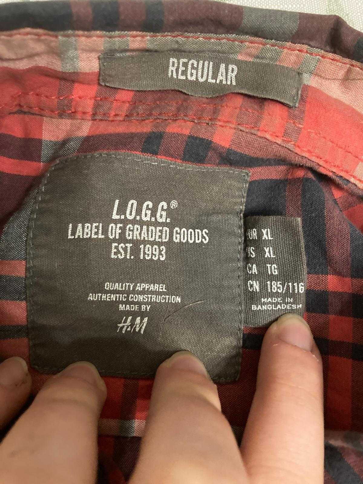 Koszula H&M Czerwona XL – Męska, Bawełna