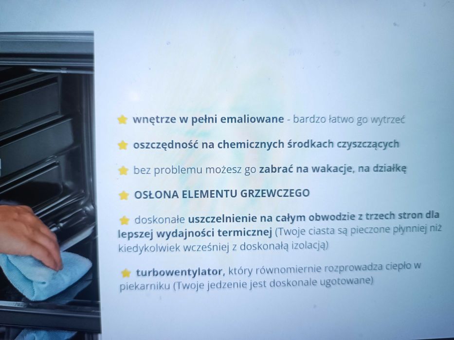 Piekarnik elektryczny, wolnostojący, 50l. Rożno, grill, cyfrowy time