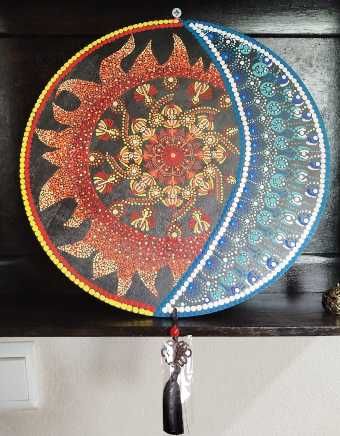 Mandalas em pontilhismo, artesanatos personalizados.