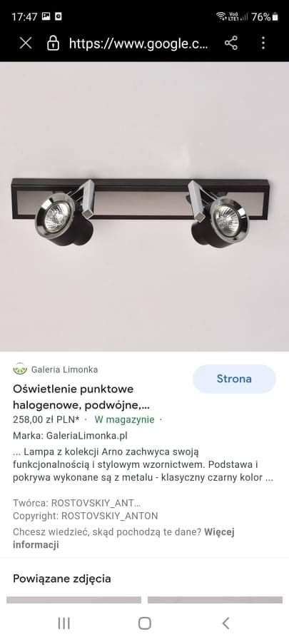 Lampa podsufitowa halogenowa 3 sztuki. Cena do negocjacji.