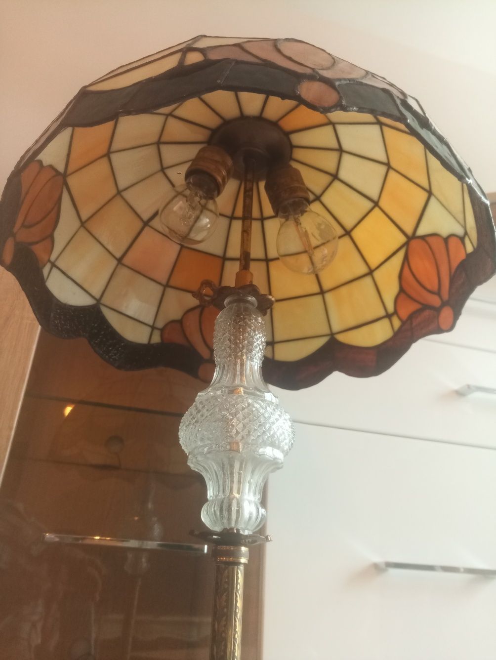 Lampa witrażowa, stojąca,"Tiffany", retro, vintage,salonowa