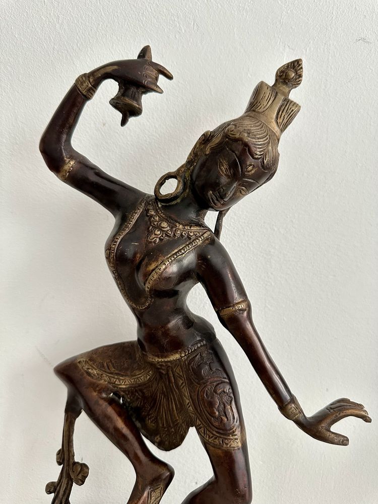 Figura z brązu tancerki świątynnej,styl indyjski,Shiva,Parvati, 2,47kg