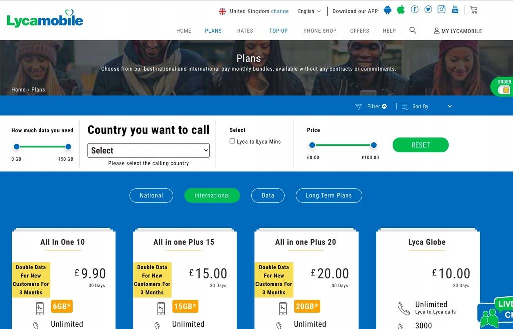 LycaMobile UK +44 Starter England Prepaid SIM Card