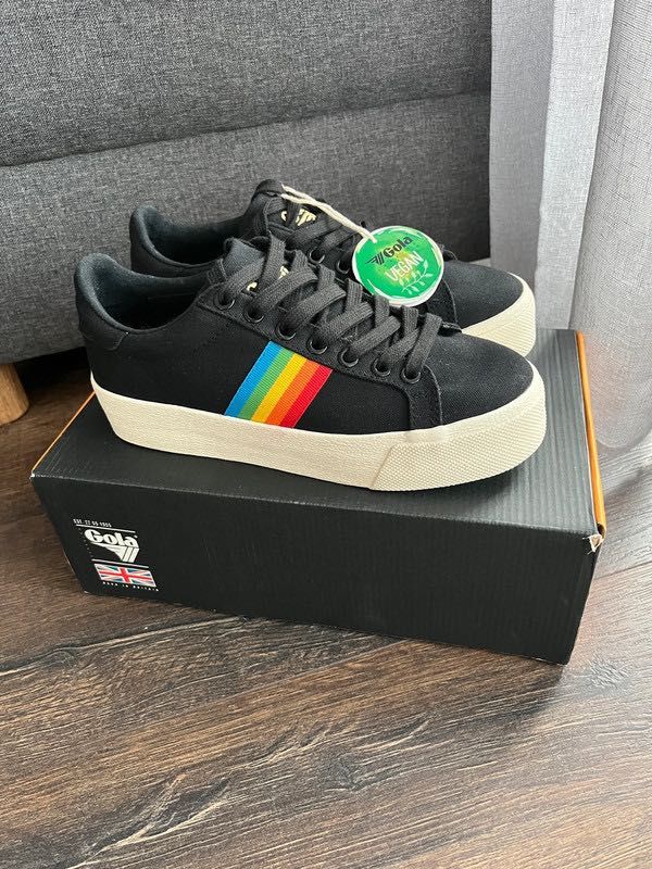 Trampki GOLA czarne na wysokiej podeszwie tęcza 36/37