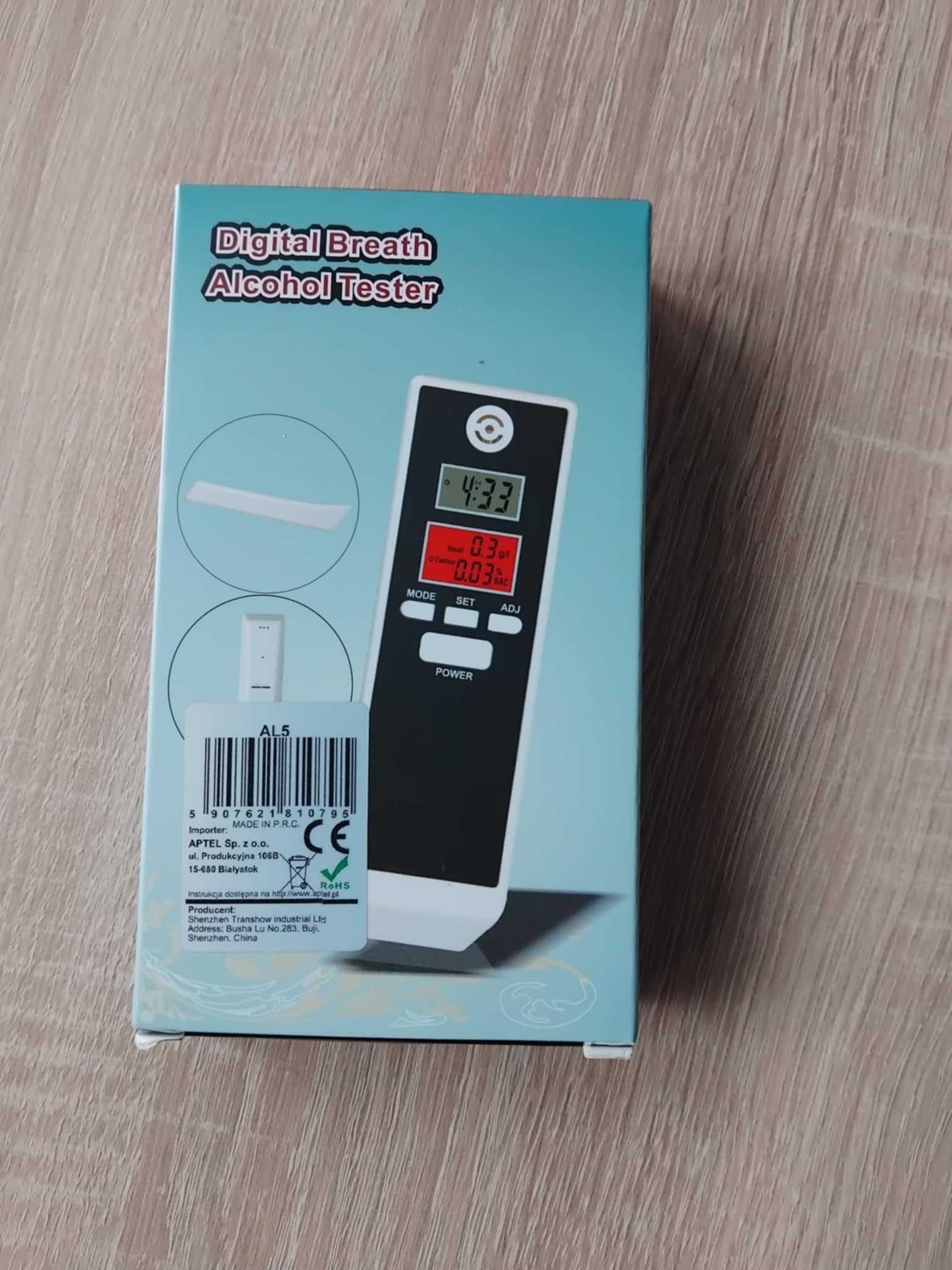 ALKOMAT BEZUSTNIKOWY cyfrowy LCD higiena precyzyjny 0.01%  termometr
