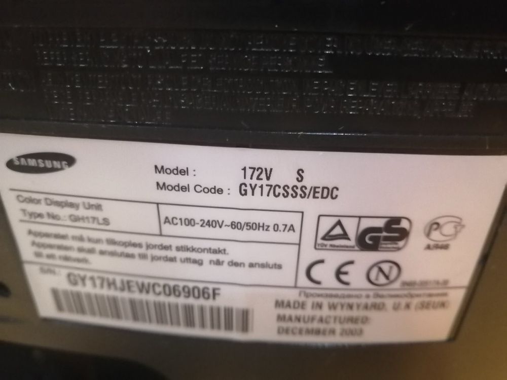 Монітор Samsung syncmaster 172V
