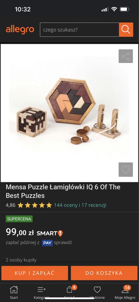 Łamigłówki Mensa IQ drewniane puzzle